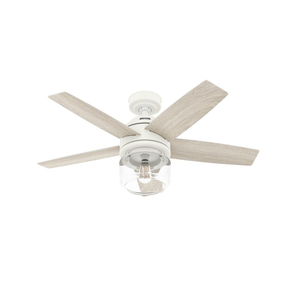 Hunter 44 inch Margo Textured White Ceiling Fan with LED Light Kit and Handheld Remote