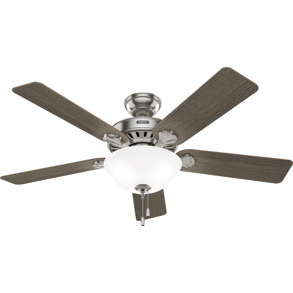 Hunter 52 inch Pro's Best Brushed Nickel Ceiling Fan with LED Light Kit and Pull Chain