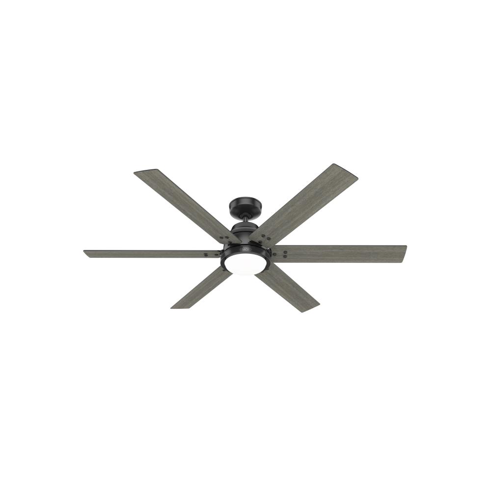 Hunter 60 inch Gravity Wi-Fi ENERGY STAR® Matte Black Ceiling Fan with LED LT Kit & Handheld Remote