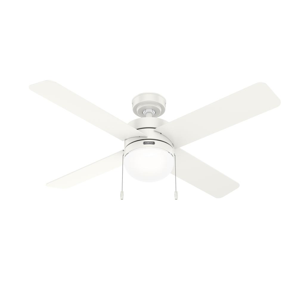 Hunter 52 inch Timpani Fresh White Ceiling Fan with LED Light Kit and Pull Chain
