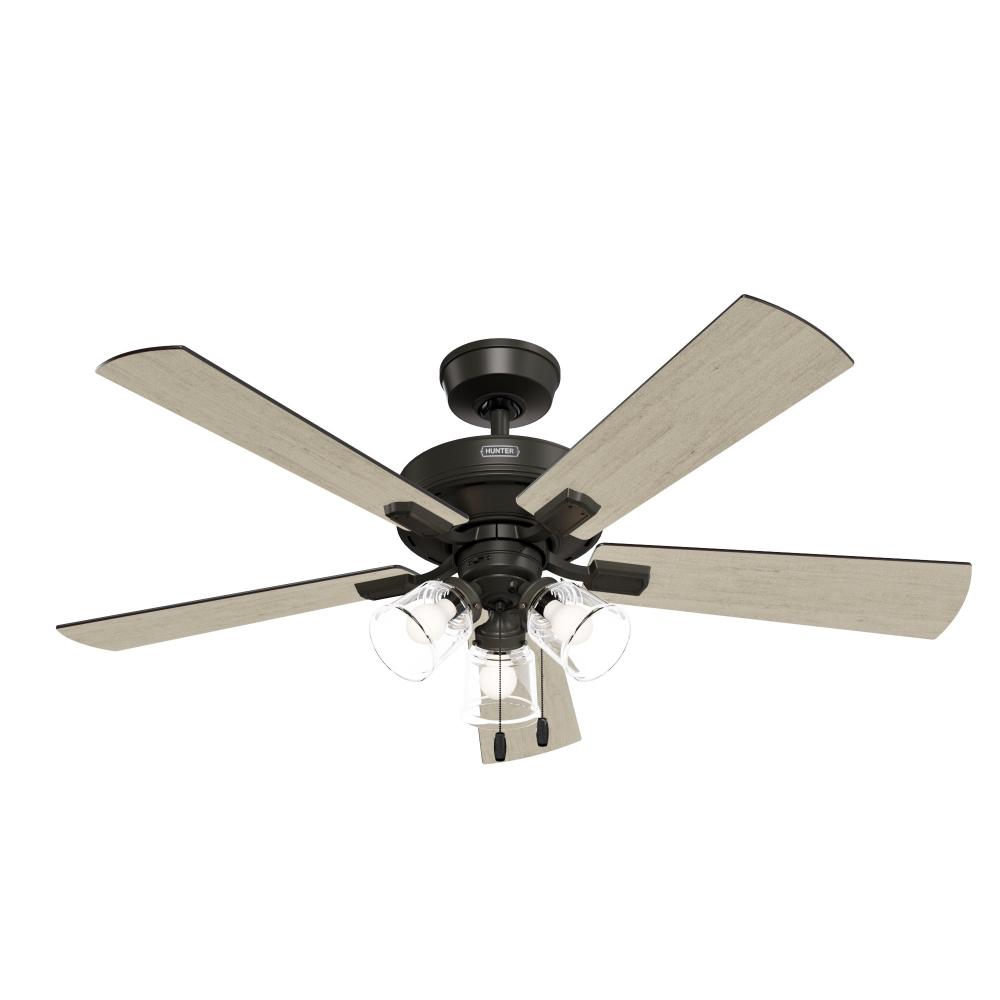 Hunter 52 inch Crestfield Noble Bronze Ceiling Fan with LED Light Kit and Pull Chain