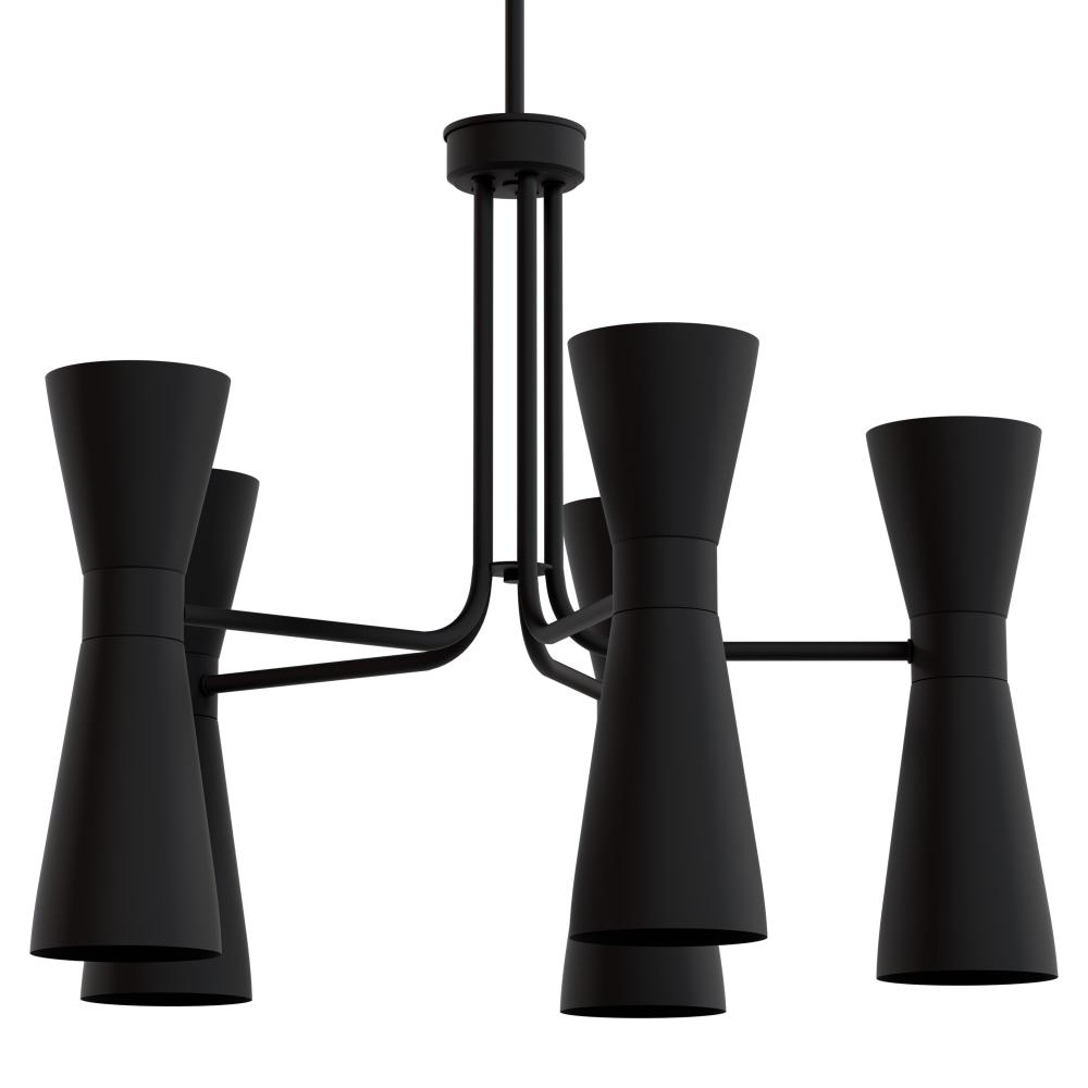 Hunter Zola Flat Matte Black 10 Light Chandelier Ceiling Light Fixture