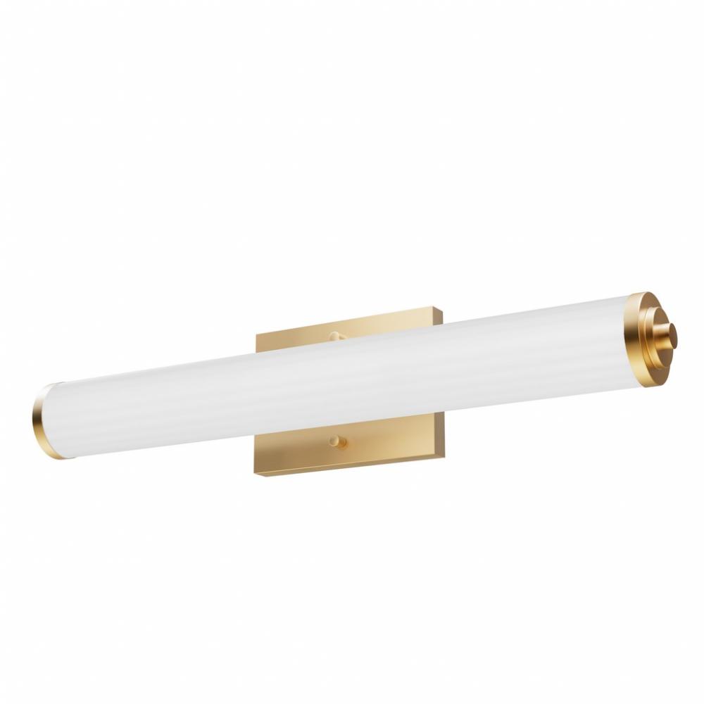 Hunter Holly Grove Alturas Gold with Cased White Glass 2 Light Bathroom Vanity Wall Light Fixture