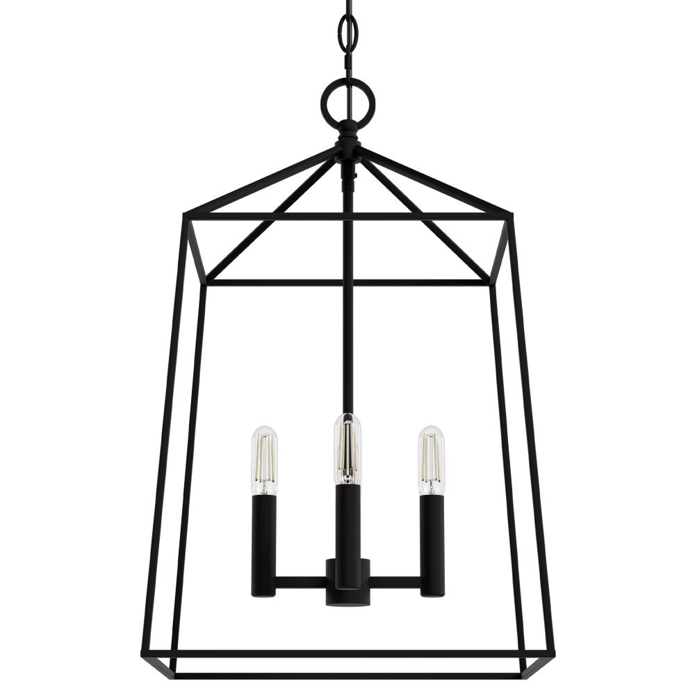 Hunter Fair Oaks Flat Matte Black 4 Light Pendant Ceiling Light Fixture