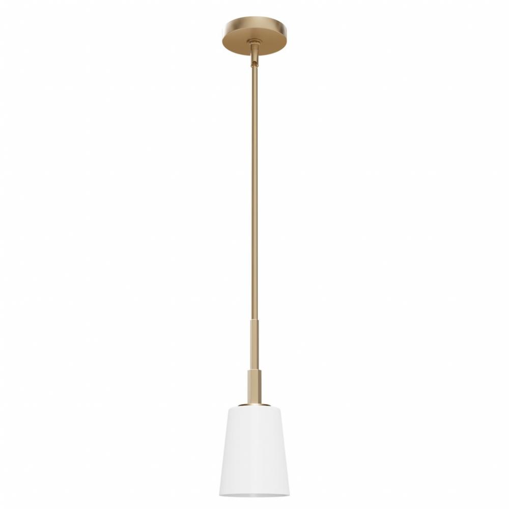 Hunter Nolita Alturas Gold with Cased White Glass 1 Light Pendant Ceiling Light Fixture