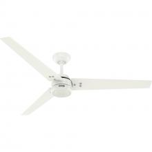 Hunter 52980 - Hunter 60 inch Cassius ENERGY STAR® Fresh White Damp Rated Ceiling Fan and Wall Control