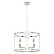 Hunter 19957 - Hunter Astwood Polished Nickel 4 Light Chandelier Ceiling Light Fixture