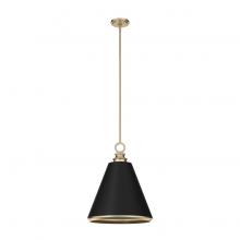 Hunter 19446 - Hunter Klein Alturas Gold and Flat Matte Black 3 Light Pendant Ceiling Light Fixture