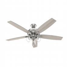 Hunter 52348 - Hunter 60 inch Dondra Brushed Nickel Ceiling Fan with LED Light Kit and Pull Chain