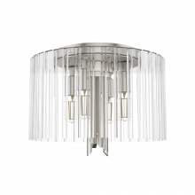 Hunter 19691 - Hunter Gatz Brushed Nickel with Clear Glass 4 Light Flush Mount Ceiling Light Fixture