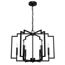 Hunter 45241 - Hunter Zoanne Matte Black 6 Light Chandelier Ceiling Light Fixture