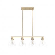 Hunter 48037 - Hunter Van Nuys Alturas Gold with Clear Glass 4 Light Chandelier Ceiling Light Fixture