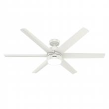 Hunter 51476 - Hunter 60 inch Solaria ENERGY STAR® Fresh White Damp Rated Ceiling Fan with LED Light Kit