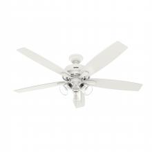 Hunter 52347 - Hunter 60 inch Dondra Matte White Ceiling Fan with LED Light Kit and Pull Chain