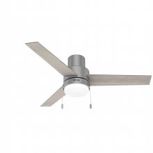 Hunter 52377 - Hunter 52 inch Brunner Matte Silver Low Profile Ceiling Fan with LED Light Kit and Pull Chain