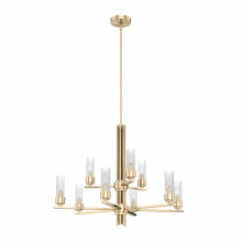 Hunter 19787 - Hunter Gatz Alturas Gold with Clear Glass 9 Light Chandelier Ceiling Light Fixture