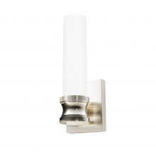 Hunter 19902 - Hunter Lenlock Brushed Nickel with Cased White Glass 1 Light Sconce Wall Light Fixture