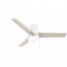 Hunter 51972 - Hunter 52 inch Brunner Matte White Low Profile Ceiling Fan with LED Light Kit and Pull Chain
