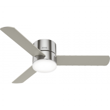 Hunter 51431 - Hunter 52 inch Minimus Brushed Nickel Low Profile Ceiling Fan with LED LT Kit and Handheld Remote