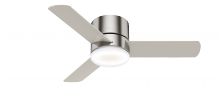 Hunter 59454 - Hunter 44 inch Minimus Brushed Nickel Low Profile Ceiling Fan with LED LT Kit and Handheld Remote