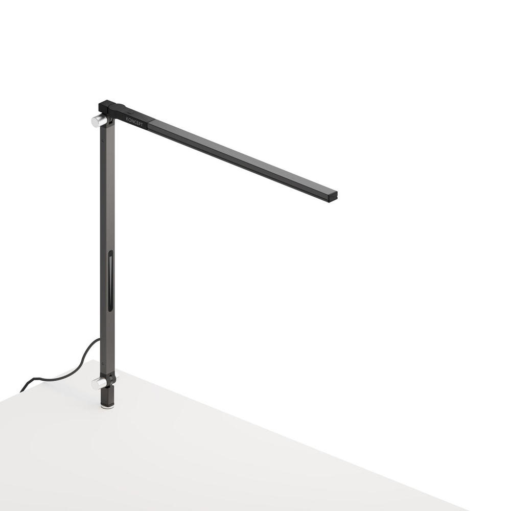 Z-Bar Solo mini Desk Lamp with through-table mount (Warm Light; Metallic Black)