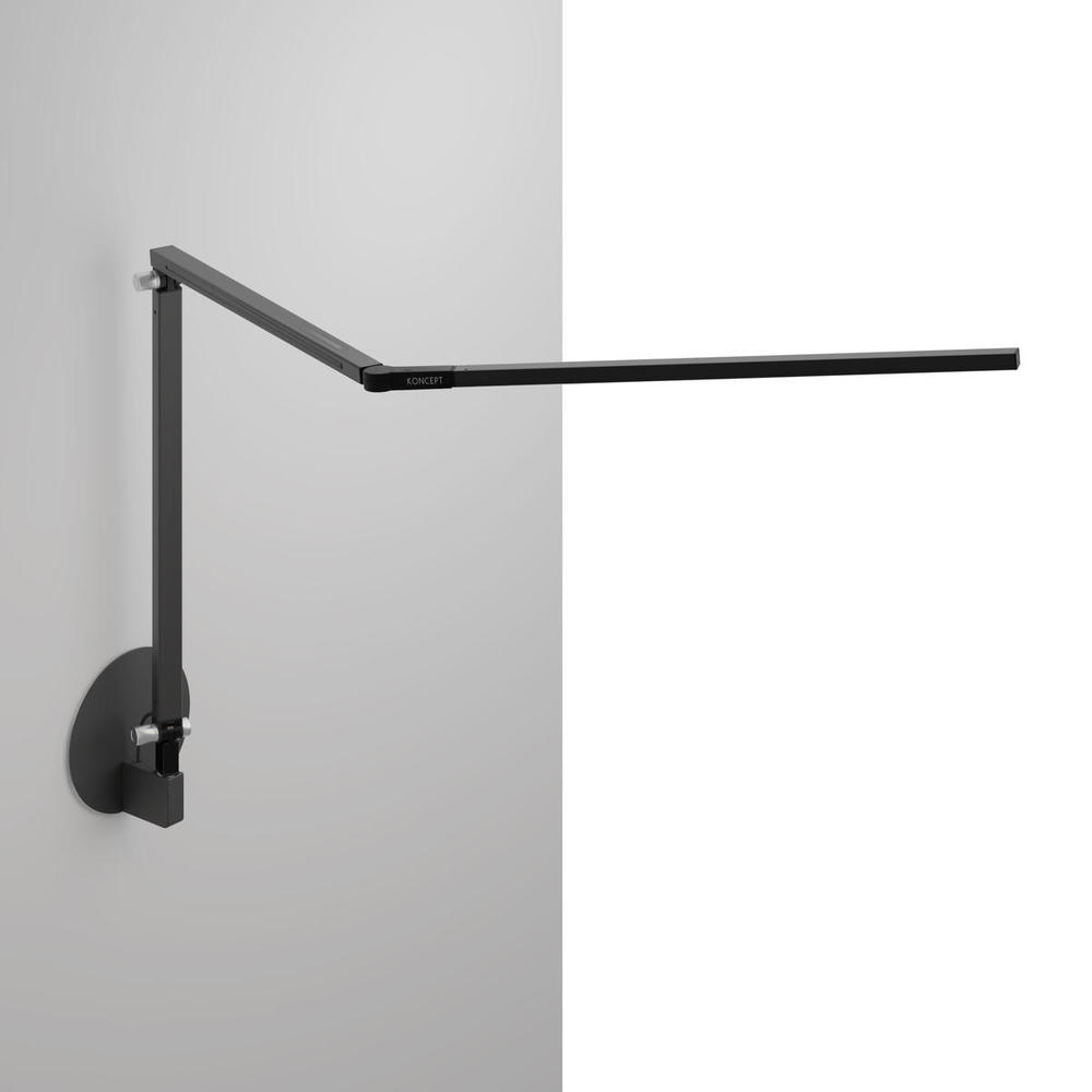 Z-Bar Desk Lamp with hardwire wall mount (Warm Light, Metallic Black)