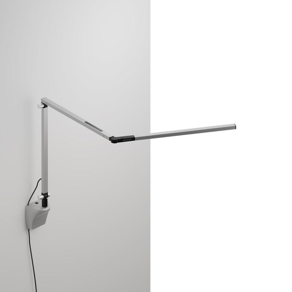 Z-Bar mini Desk Lamp with Silver wall mount (Warm Light; Silver)