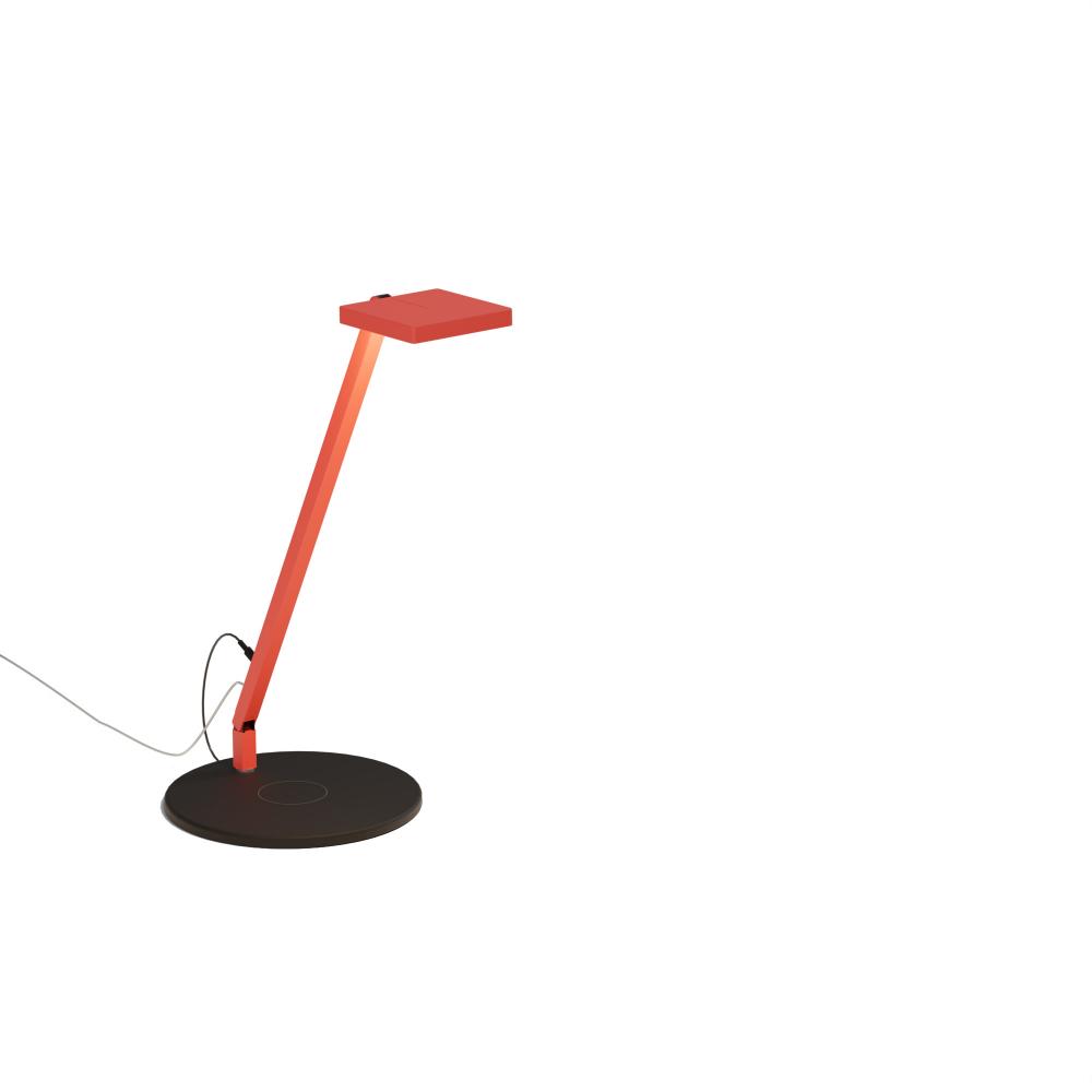 Foccacia Solo Desk Lamp (Matte Fire Red) with Wireless Charging Base (Matte Black)
