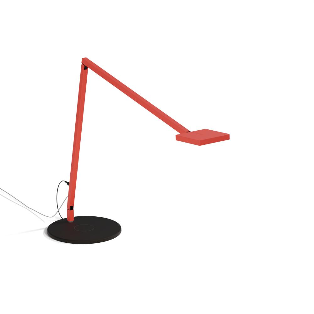 Foccacia Desk Lamp (Matte Fire Red) with Wireless Charging Base (Matte Black)
