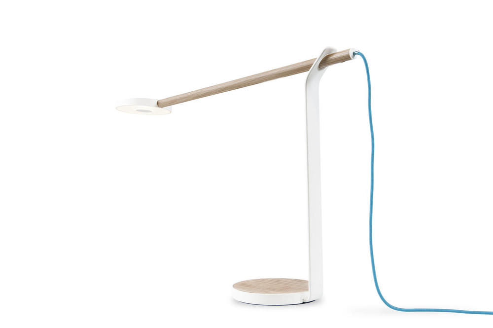 Gravy Desk Lamp (White Oak; Matte White; Warm light)