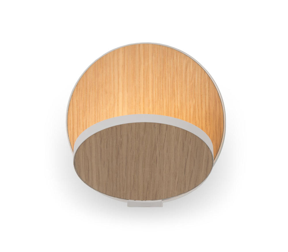 Gravy Wall Sconce - Matte White Body, White Oak plates - Hardwire