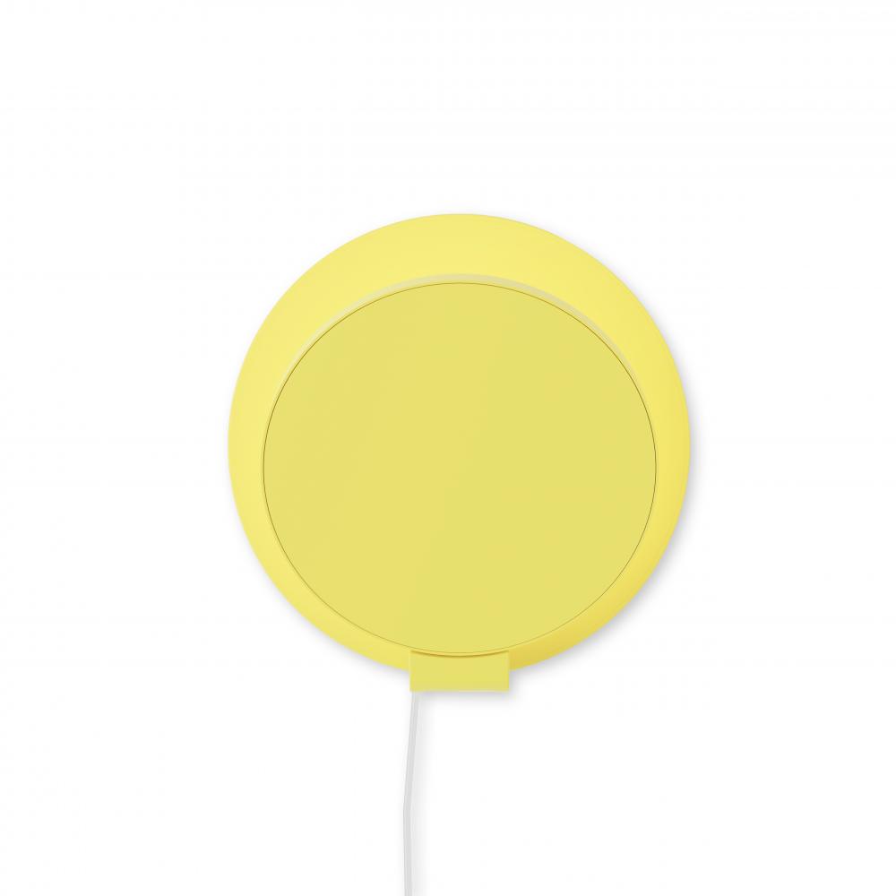 Gravy Wall Sconce Matte Bright Yellow Body, Matte Bright Yellow Plate, Plug-in