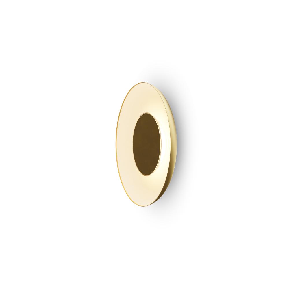 Ramen Wall Sconce 9" (Brass) with 18" back dish (Gold w/ Matte White Interior)