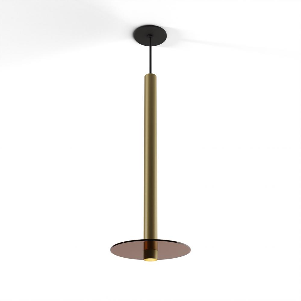 Combi Pendant 24" Single Unit Brass with Matte Black Canopy