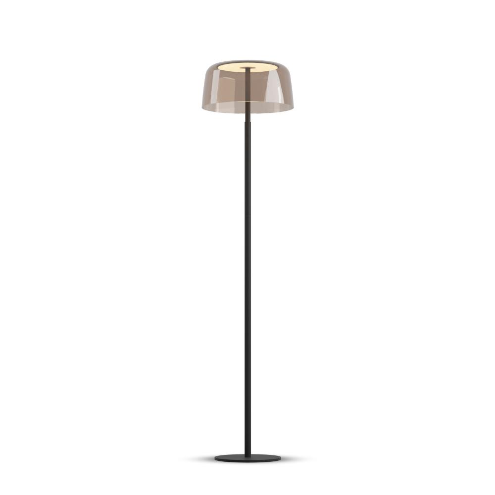 Yurei Floor Lamp (Matte Black) with 14" Acrylic Shade, Tea