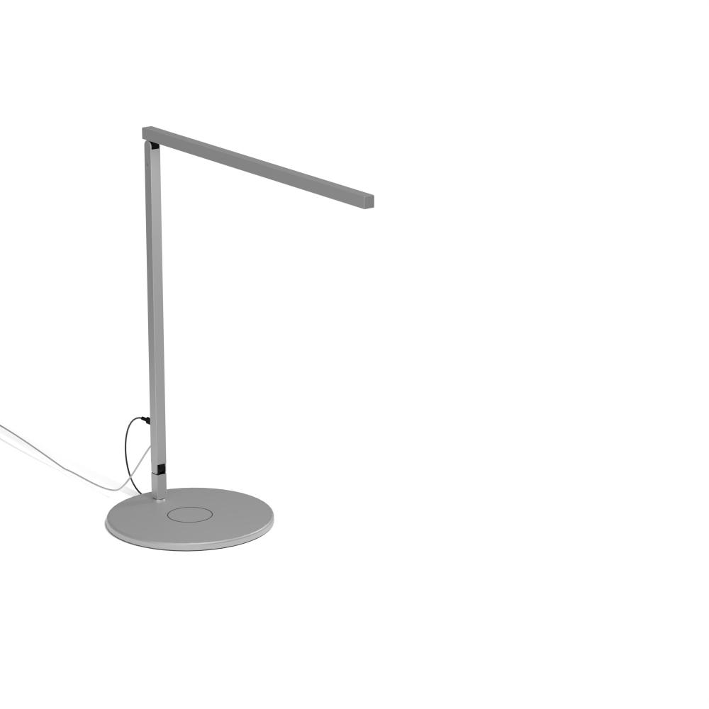 Z-Bar Solo PRO LED Desk Lamp Gen 4 (Silver) with Wireless Charging Base