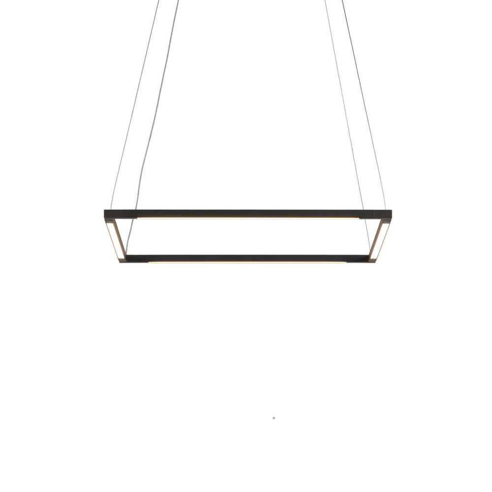 Z-Bar Pendant Small Square, Soft Warm, Matte Black, 18" x 18"