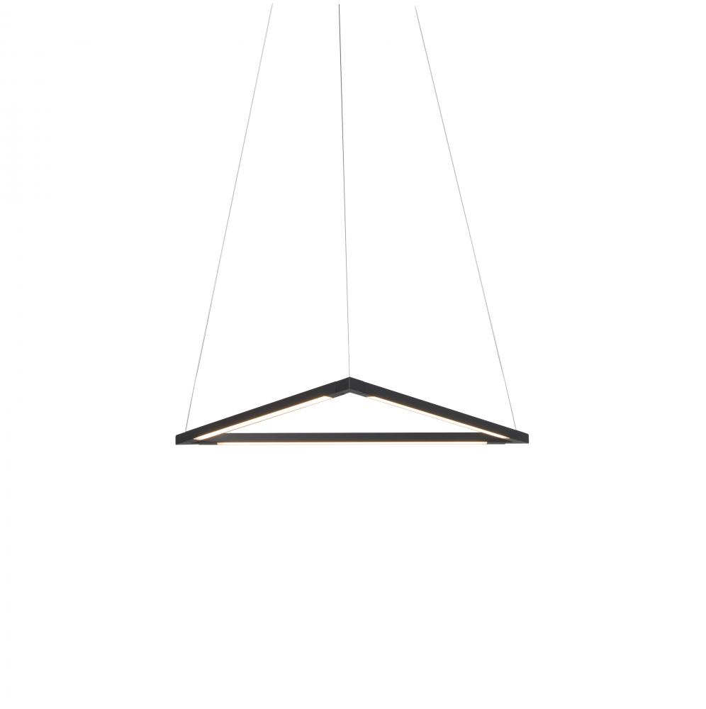 Z-Bar Pendant Small Triangle, Soft Warm, Matte Black, 18" x 16"