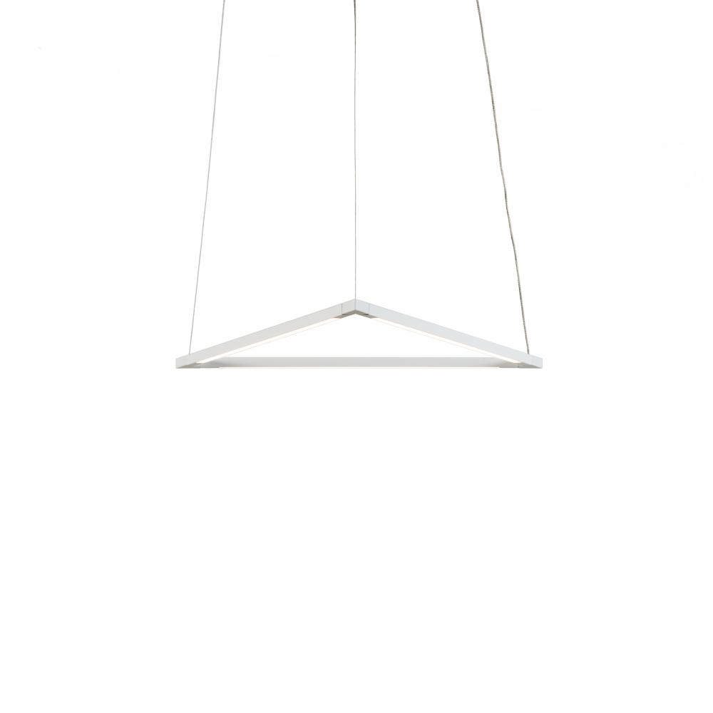 Z-Bar Pendant Small Triangle, Soft Warm, Matte White, 18" x 16"