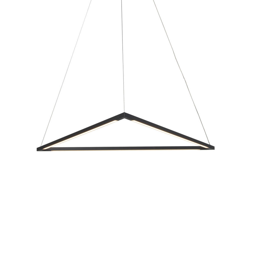 Z-Bar Pendant Medium Triangle, Soft Warm, Matte Black, 26" x 23"