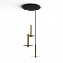 Koncept Inc CMP-C3-S-12-BRS+MBRS9 - Combi Pendant 12" Circular 3 Combo Brass with Matte Black Canopy