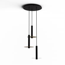 Koncept Inc CMP-C3-S-12-MTB+MBRS9 - Combi Pendant 12" Circular 3 Combo Matte Black with Matte Black Canopy