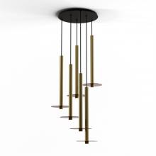 Koncept Inc CMP-C6-S-24-BRS+GTEA9 - Combi Pendant 24" Circular 6 Combo Brass with Matte Black Canopy