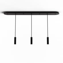 Koncept Inc CMP-L3-S-06-MTB - Combi Pendant 6" Linear 3 Combo Matte Black with Matte Black Canopy