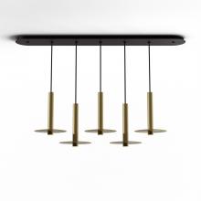 Koncept Inc CMP-L5-S-12-BRS+MBRS9 - Combi Pendant 12" Linear 5 Combo Brass with Matte Black Canopy