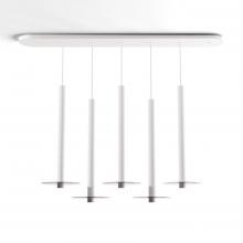 Koncept Inc CMP-L5-S-24-MWT+GDGY9 - Combi Pendant 24" Linear 5 Combo Matte White with Matte White Canopy