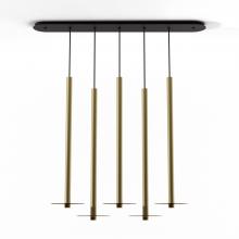 Koncept Inc CMP-L5-S-36-BRS+GTEA9 - Combi Pendant 36" Linear 5 Combo Brass with Matte Black Canopy