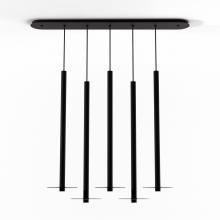 Koncept Inc CMP-L5-S-36-MTB+GDGY9 - Combi Pendant 36" Linear 5 Combo Matte Black with Matte Black Canopy