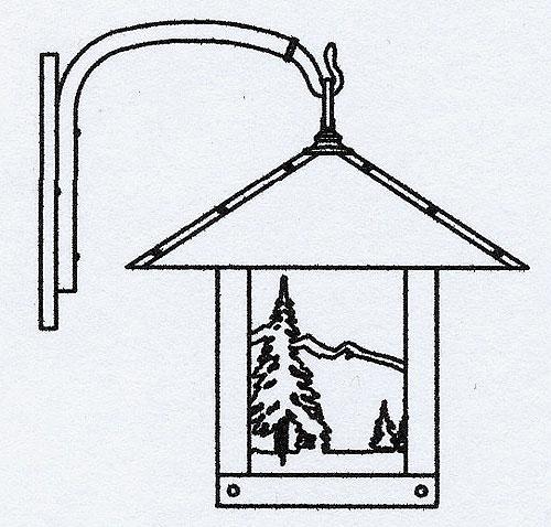 16" timber ridge wall bracket with mountain filigree