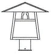 Arroyo Craftsman CP-12HCS-BK - 12" carmel post mount with hillcrest overlay